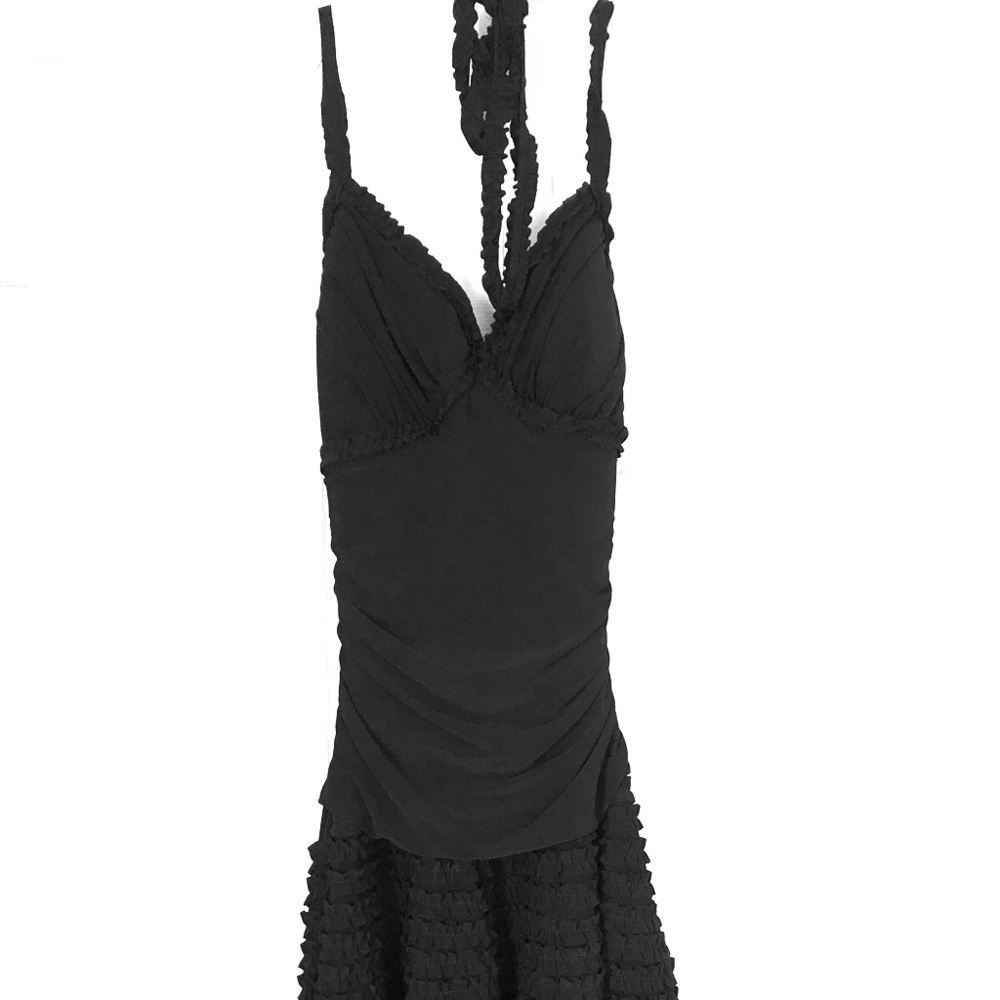 Black mini dress.